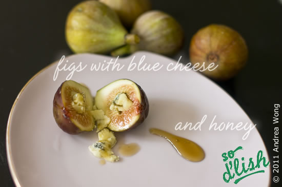 Figs with blue cheese and honey