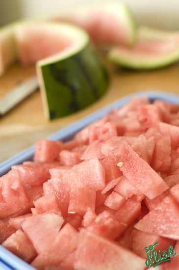 Cut and deseed the watermelon